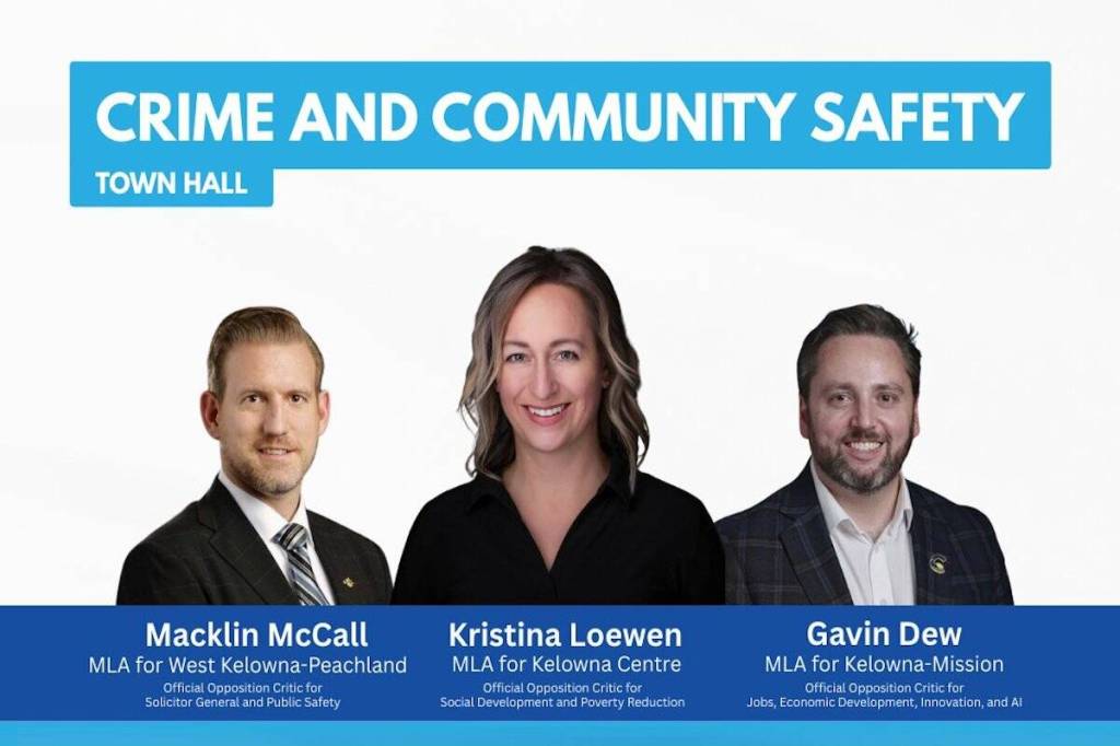 MLAs to host Crime and Safety town hall in Kelowna